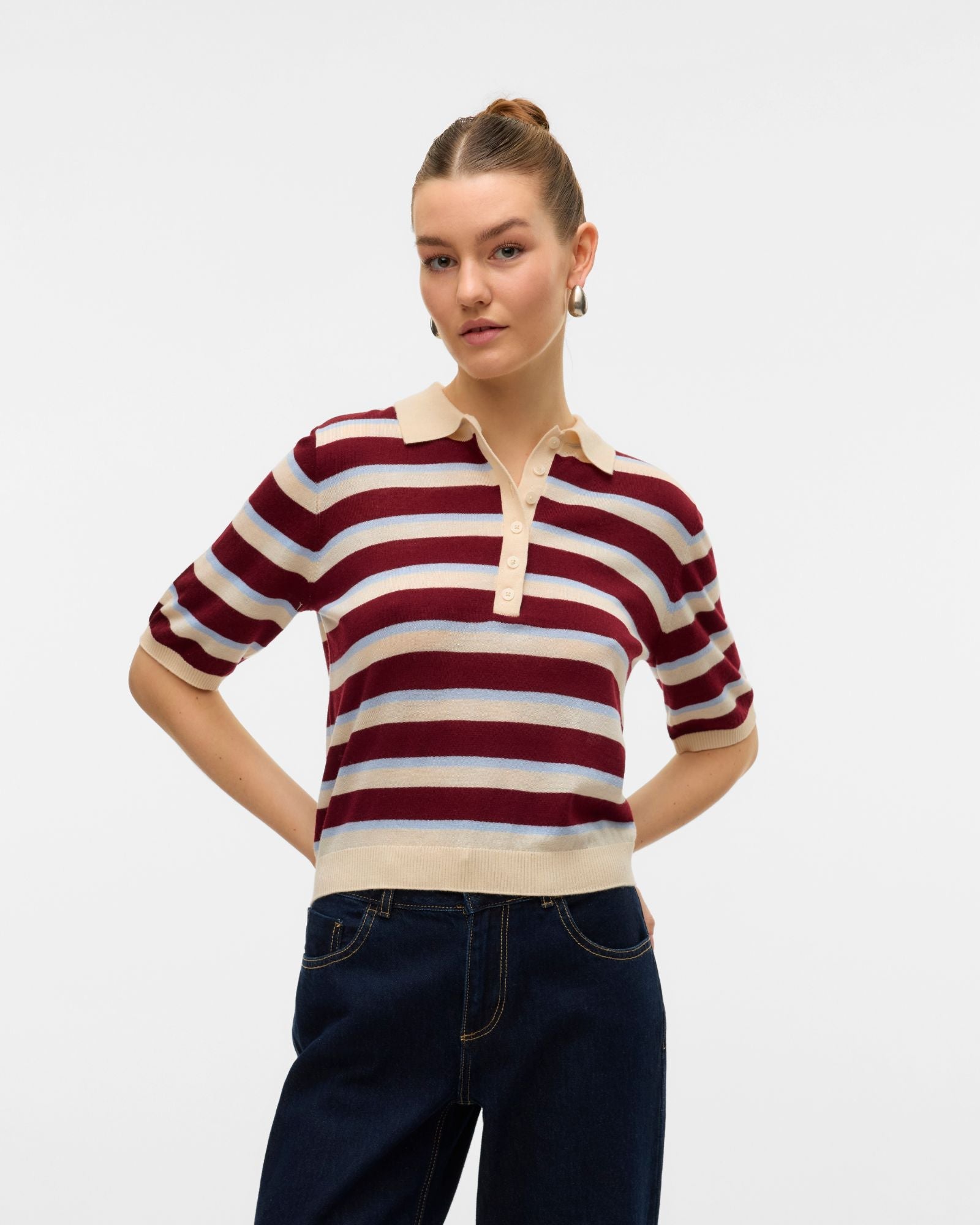 AWSIKITA STRIPE KNITTED POLO